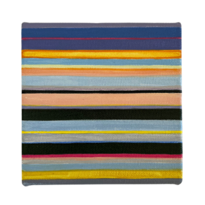 "Twilight" Striped Acrylic Painting on Small Canvas 5" x 5"