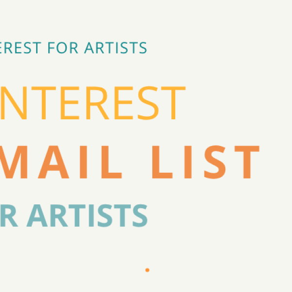 Pinterest email list for artists — title graphic for a guide on growing an email list as an artist using Pinterest.